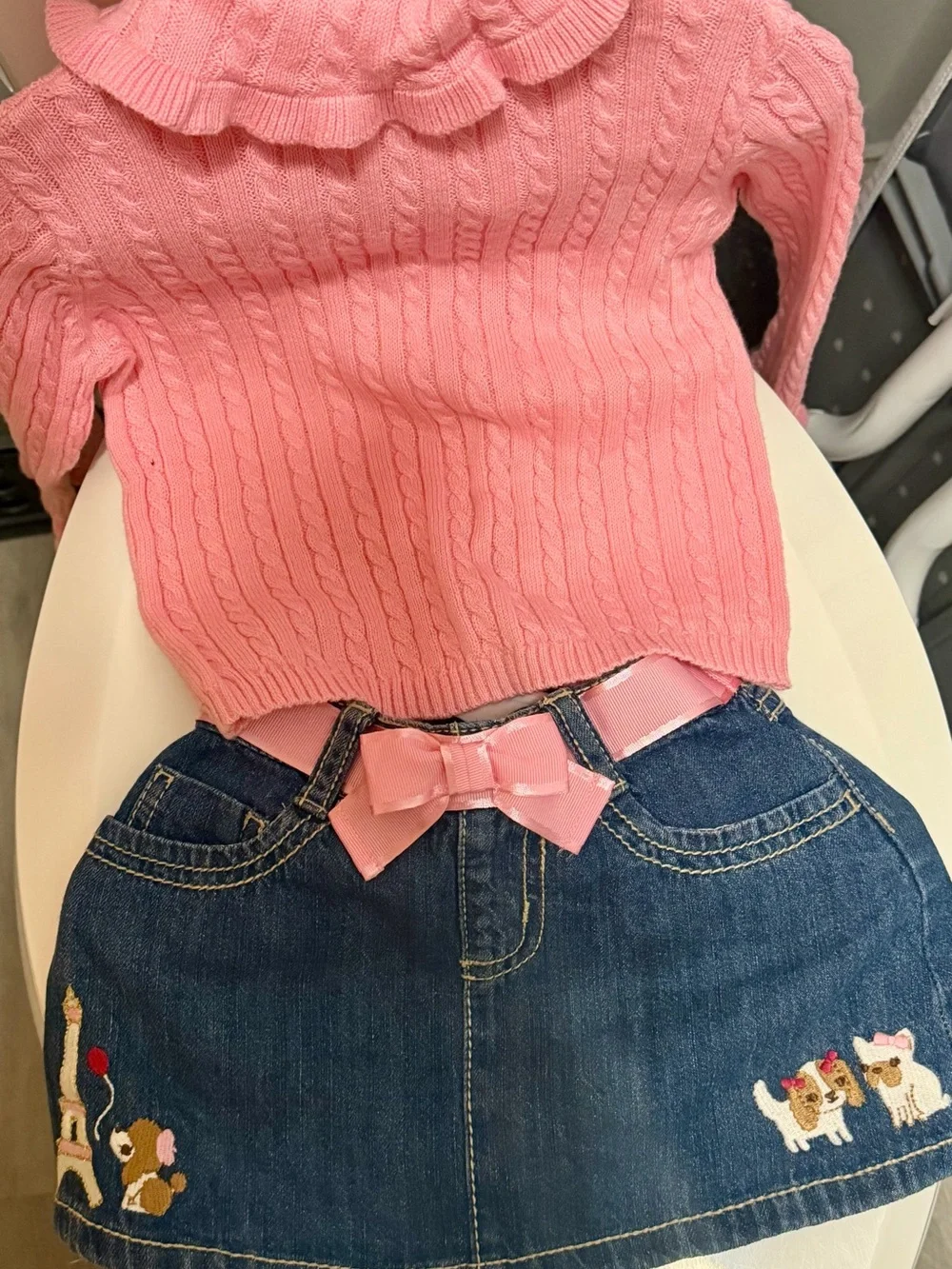 Vintage 2008 Gymboree Petite Mademoiselle 12-18M NWT Sweater Paris Skirt Outfit